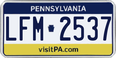 PA license plate LFM2537