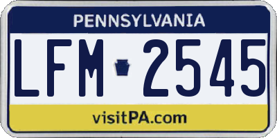 PA license plate LFM2545