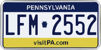 PA license plate LFM2552