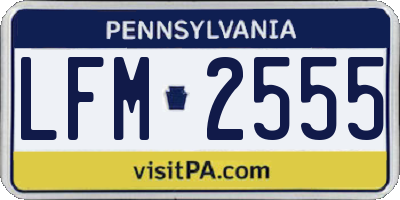 PA license plate LFM2555