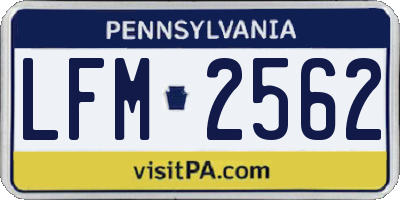 PA license plate LFM2562