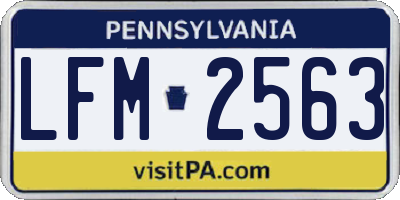 PA license plate LFM2563