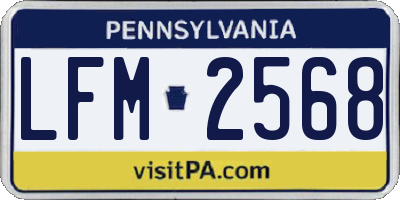 PA license plate LFM2568
