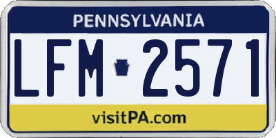 PA license plate LFM2571