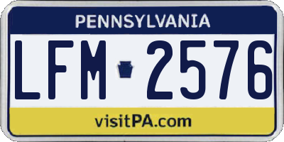 PA license plate LFM2576