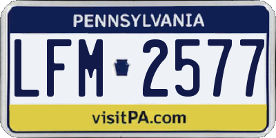 PA license plate LFM2577