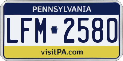 PA license plate LFM2580