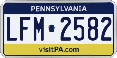 PA license plate LFM2582