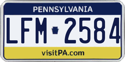 PA license plate LFM2584