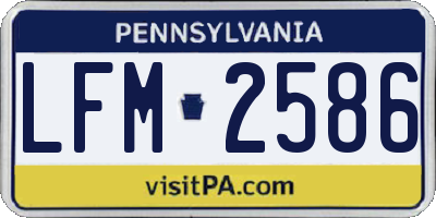 PA license plate LFM2586