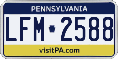 PA license plate LFM2588