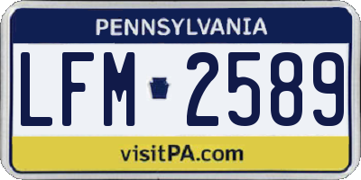 PA license plate LFM2589