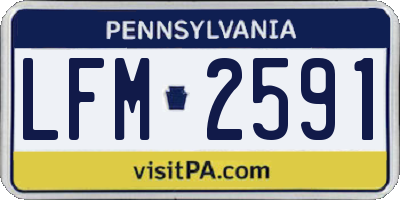 PA license plate LFM2591