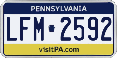 PA license plate LFM2592
