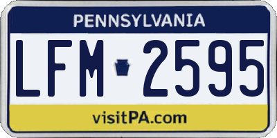 PA license plate LFM2595