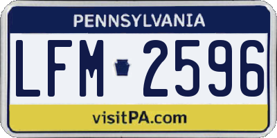 PA license plate LFM2596