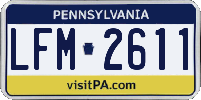 PA license plate LFM2611