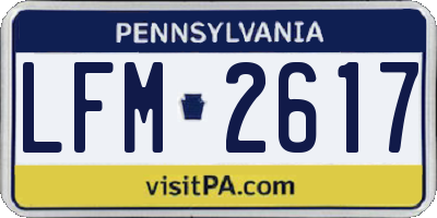 PA license plate LFM2617