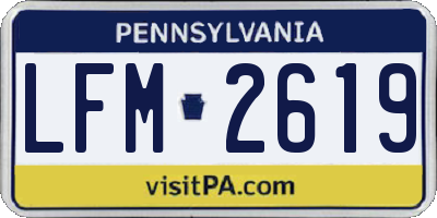 PA license plate LFM2619