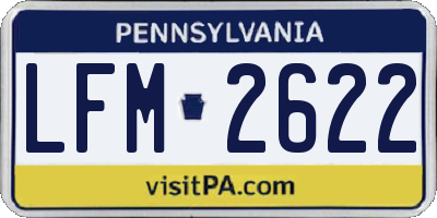 PA license plate LFM2622