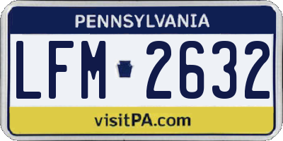 PA license plate LFM2632