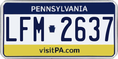 PA license plate LFM2637