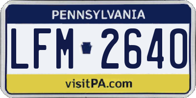 PA license plate LFM2640