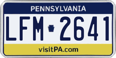 PA license plate LFM2641