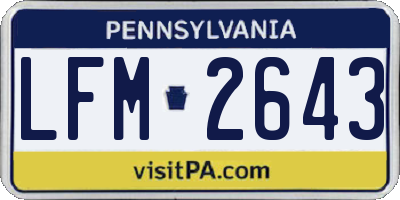 PA license plate LFM2643