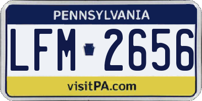 PA license plate LFM2656