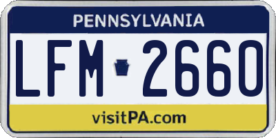 PA license plate LFM2660