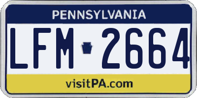 PA license plate LFM2664