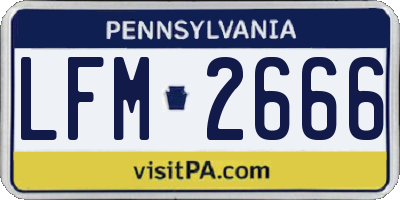 PA license plate LFM2666