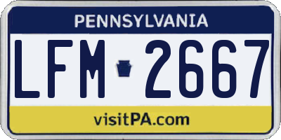 PA license plate LFM2667