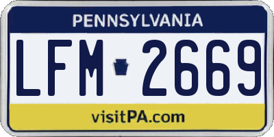 PA license plate LFM2669