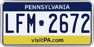 PA license plate LFM2672