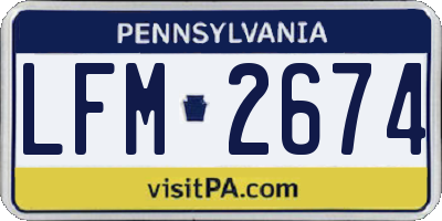 PA license plate LFM2674
