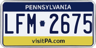 PA license plate LFM2675