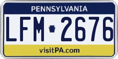 PA license plate LFM2676