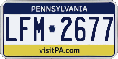 PA license plate LFM2677