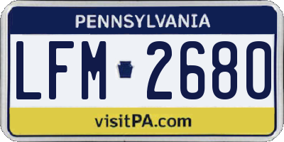 PA license plate LFM2680