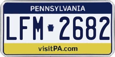 PA license plate LFM2682