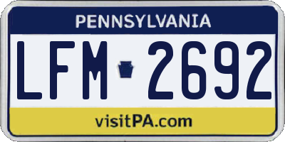 PA license plate LFM2692