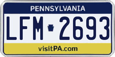 PA license plate LFM2693