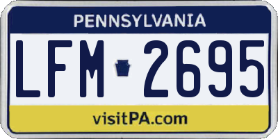 PA license plate LFM2695