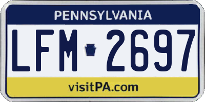 PA license plate LFM2697