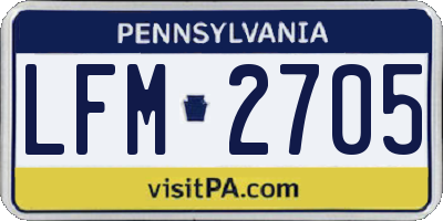 PA license plate LFM2705