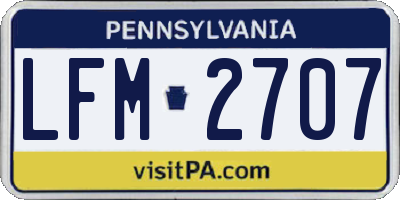 PA license plate LFM2707