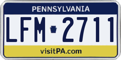 PA license plate LFM2711