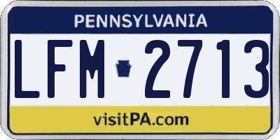 PA license plate LFM2713